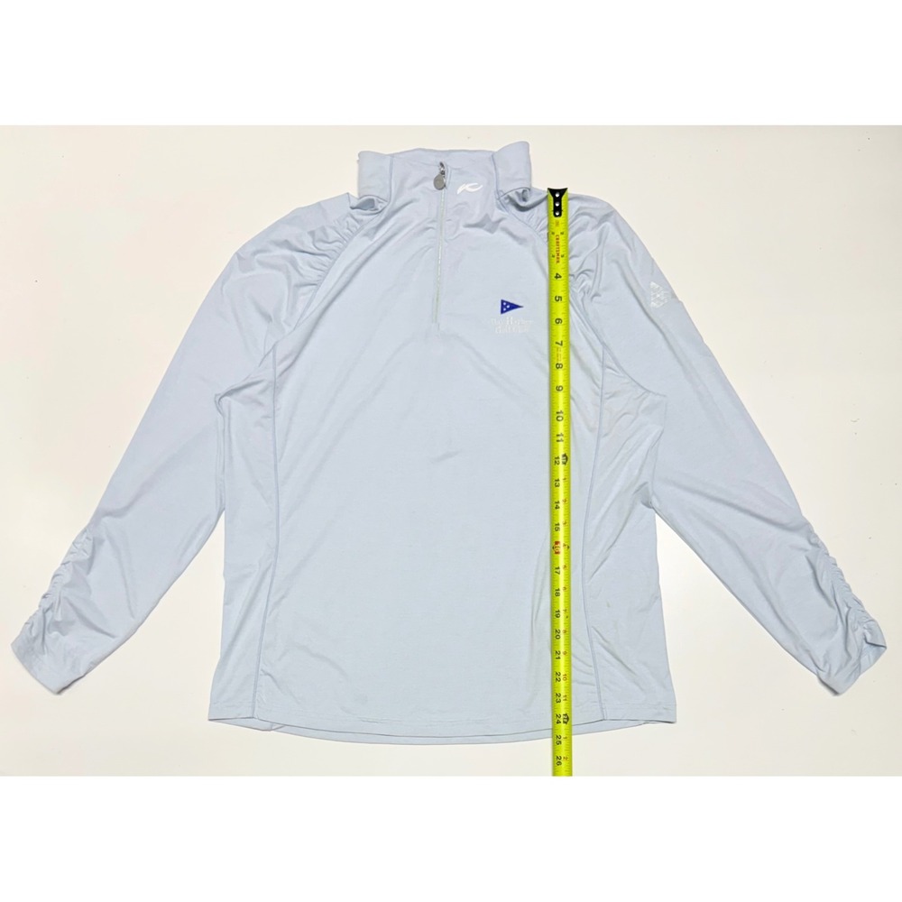 KJUS Bay Harbor Golf Club Womens 44 2XL Light Blue 1/4 Zip Pullover Long Sleeve